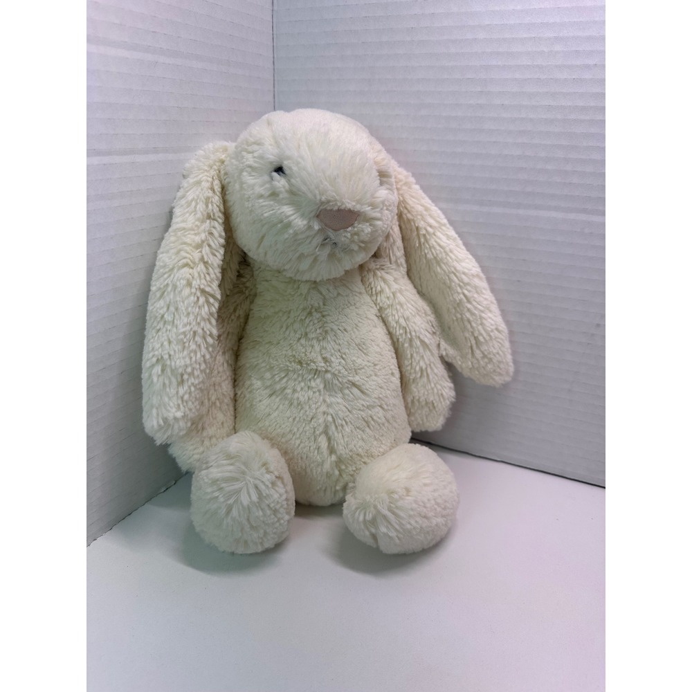 Jellycat Bashful Bunny Cream Off White Plush Stuffed Animal Floppy Ears Medium - Picture 7 of 9